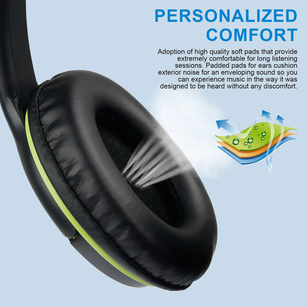 Wired PC headset with headband, 40mm speakers, black colour, PU earmuffs