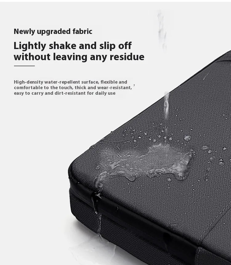 Men's 14-inch laptop sleeve protective case with shoulder strap in dark grey colour