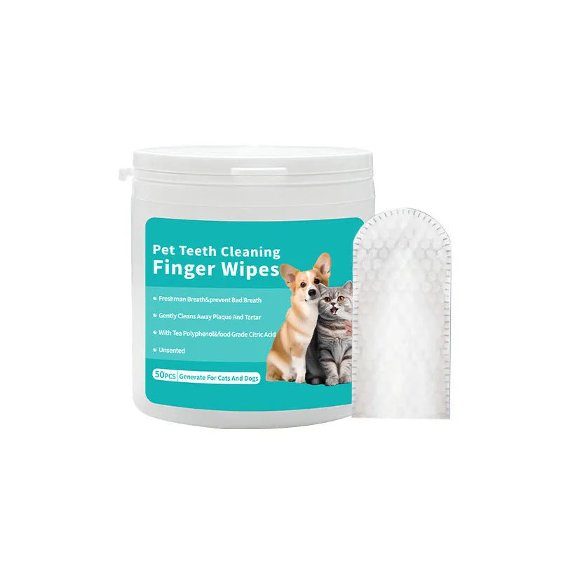 Disposable pet cleaning wipes set with ear and teeth cleaning wipes for cats and dogs