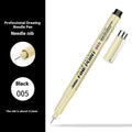 Waterproof cartoon design needle pen with black ink and 133mm plastic body for drawing.