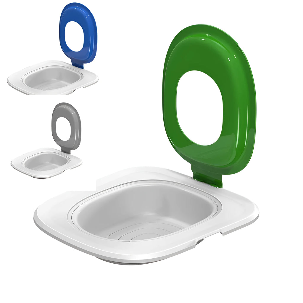 Fifth generation cat toilet trainer tray in blue colour, made from ABS plastic