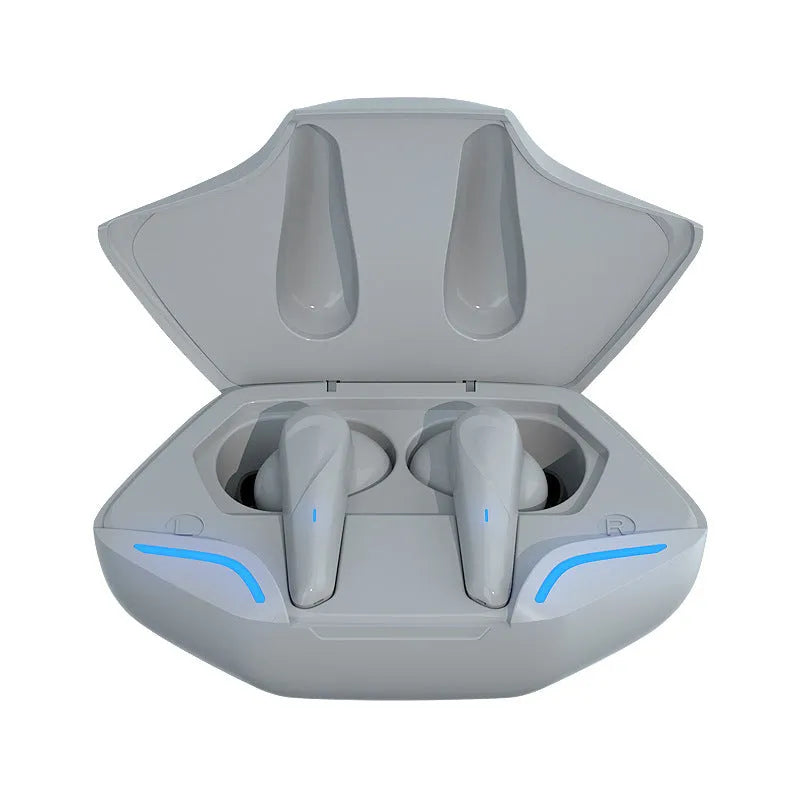 Wireless Bluetooth gaming headset with charging cabin in black, grey, white, or yellow colour options.