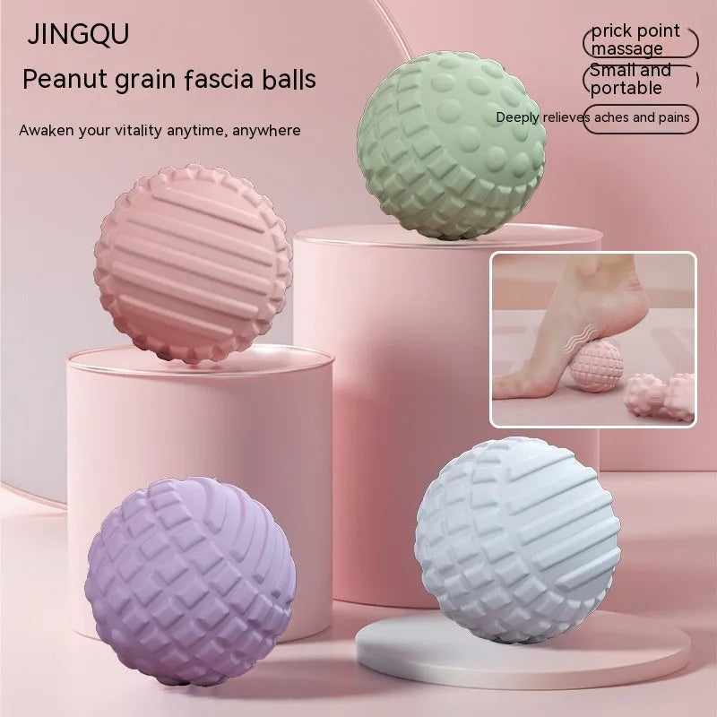 6cm diameter TPR foot massage ball in choice of pink, blue, green, or purple colours