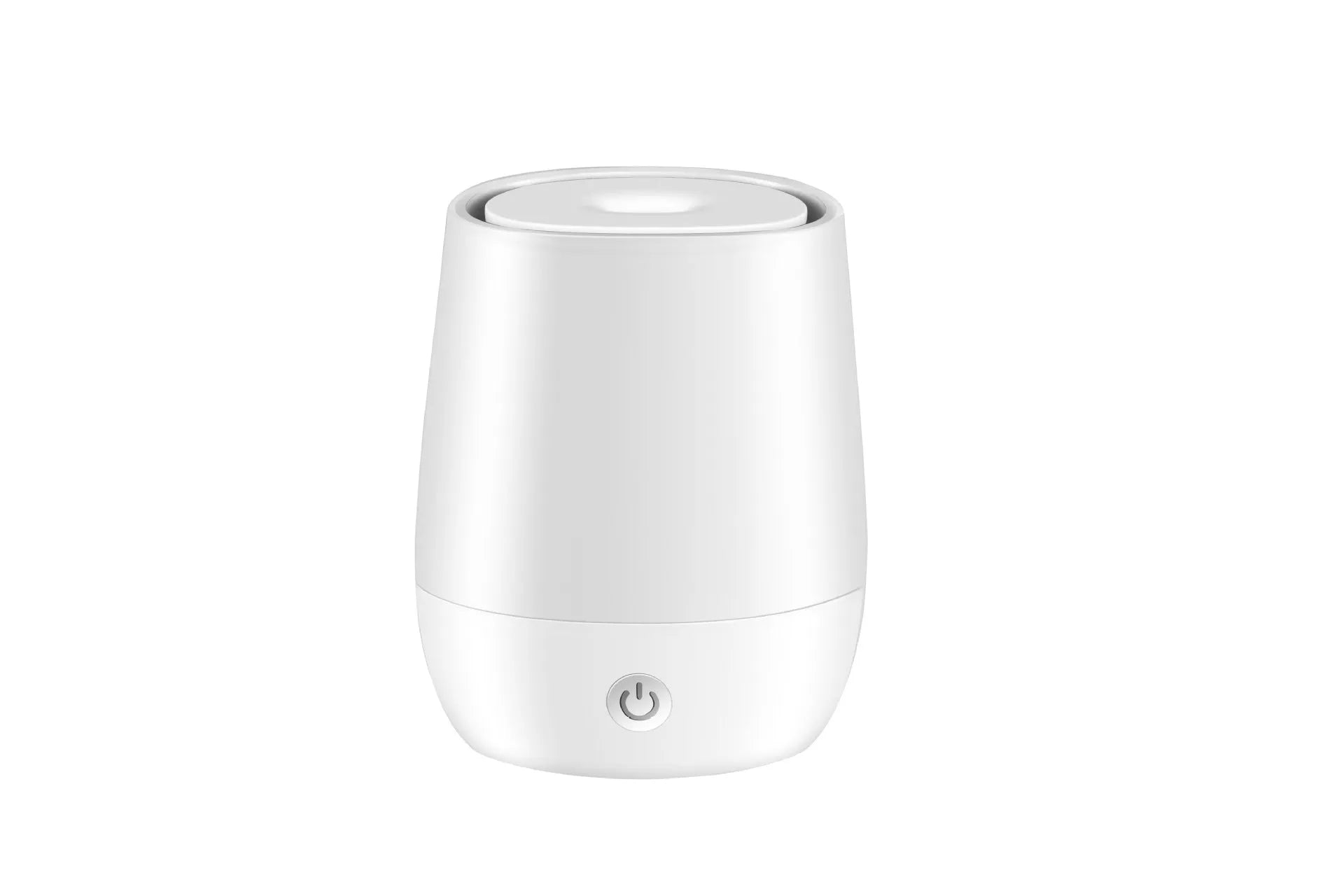 White USB aroma diffuser with flame effect lighting and water tank for essential oils