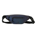 Blue and grey reflective cycling crossbody chest bag with open pockets
