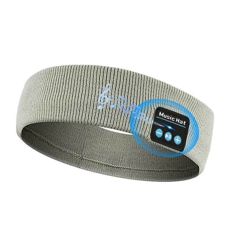 Bluetooth 5.4 eye mask sports headband with removable scarf attachment in black colour