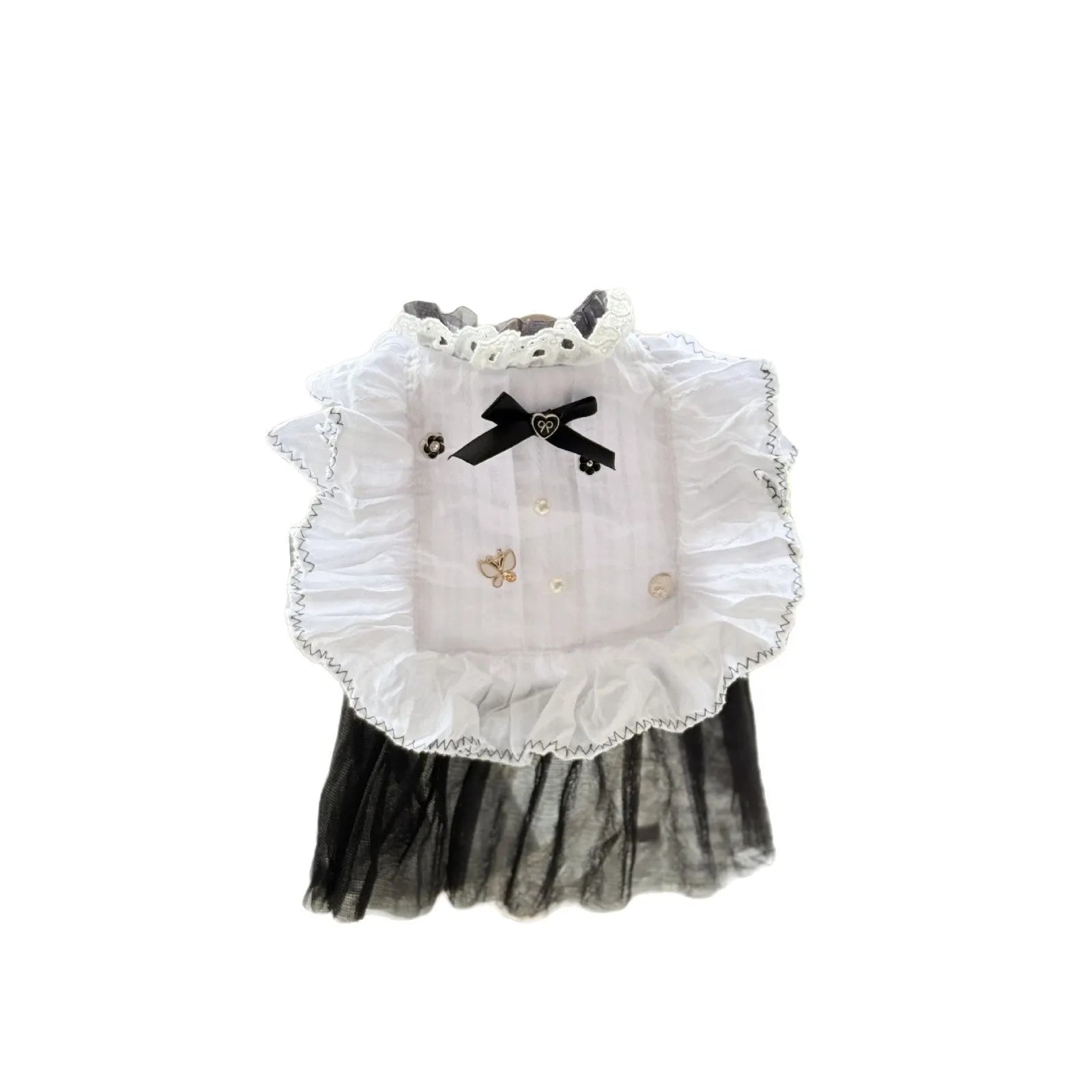 White polyester princess-style waltz gauze skirt for small to medium dogs.