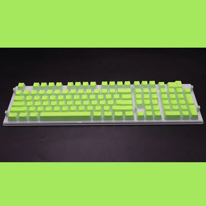 Set of 108 translucent PBT keycaps for mechanical keyboards in various colours on a white background.