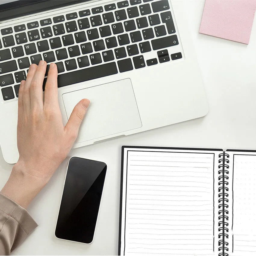 Business intelligence notebook with PVC cover, A5 B5 sizes, voice recording, handwriting recognition, and mobile scanner