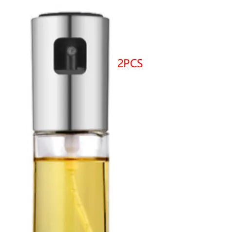 Gold push-pump oil spray bottle for BBQ and kitchen cooking with 100ml capacity