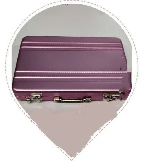 Aluminium alloy card holder in six colour options showing 100x65mm dimensions
