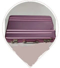 Aluminium alloy card holder in six colour options showing 100x65mm dimensions