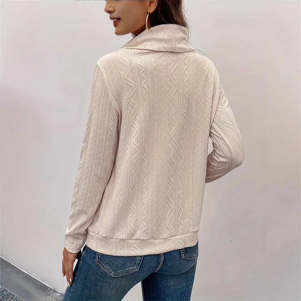 Apricot coloured men's hooded pullover sweater with long sleeves and drawstring hood design