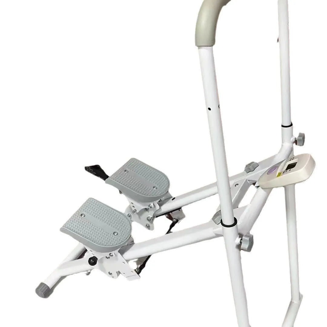 Starlight White foldable treadmill and climbing frame combination home fitness machine.
