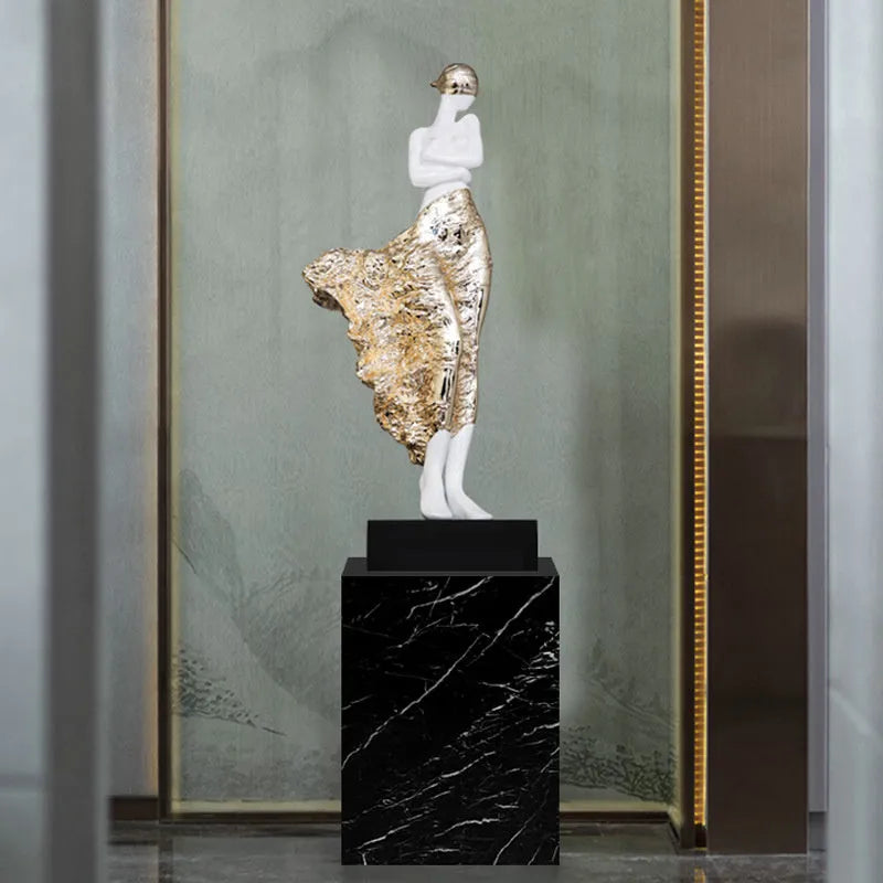 48cm tall metallic finish character ornament in modern style for home decoration