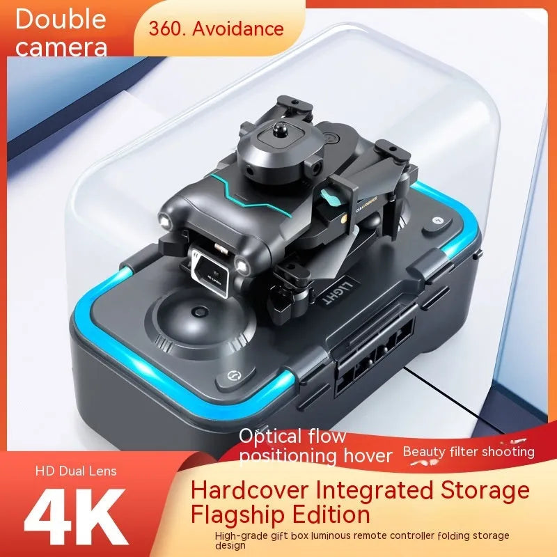 Black four-axis obstacle avoidance aerial photography drone under 30cm with dual camera