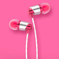 Black wired in-ear headphones with a detachable metal cable and in-line microphone on a 1.2m TPE cord.