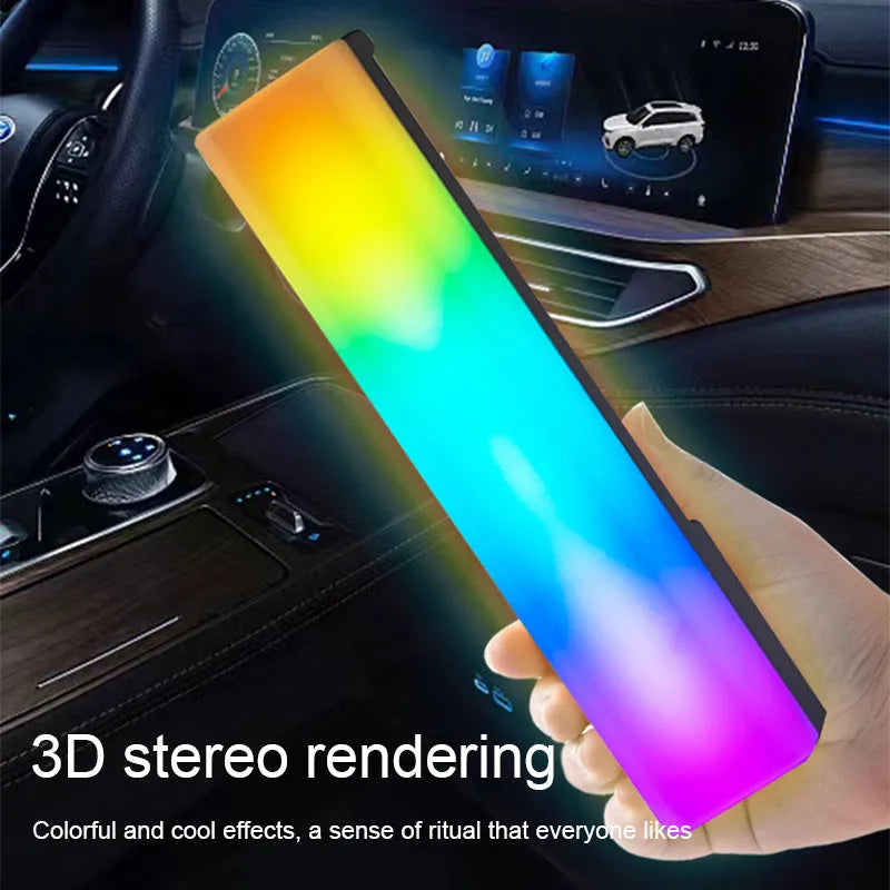Black and white 3D RGB music-activated table lamp with USB cable