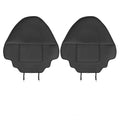 Black leather rear anti kick pad for car seat protection with a pocket.