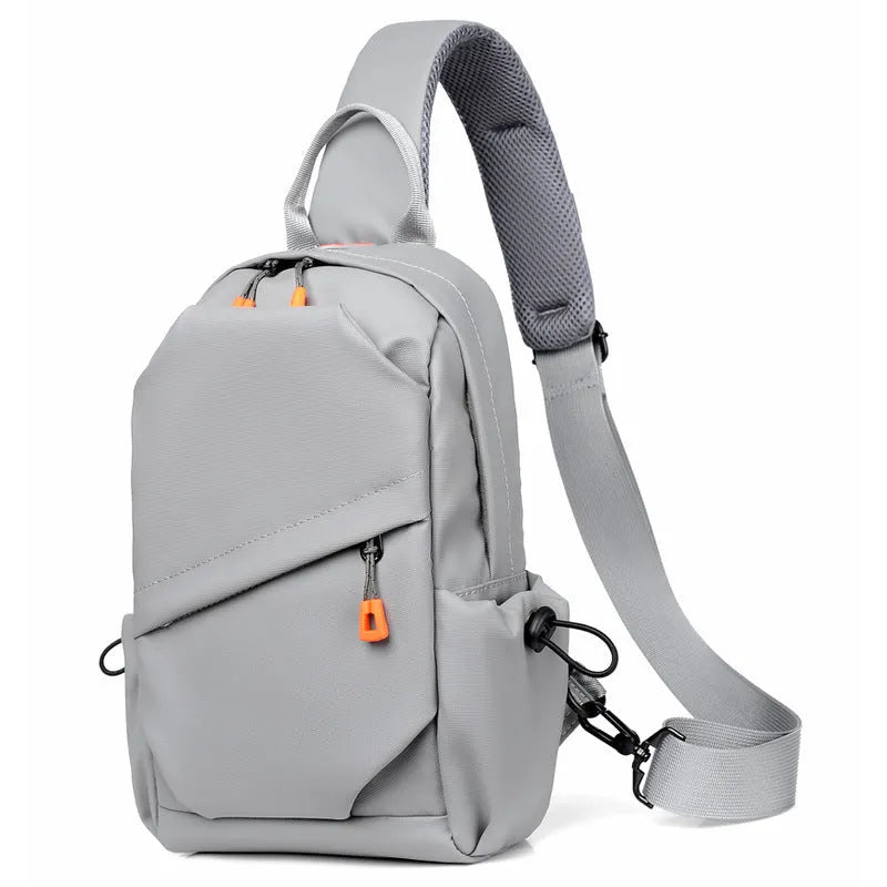 Men's black waterproof crossbody bag with single shoulder strap
