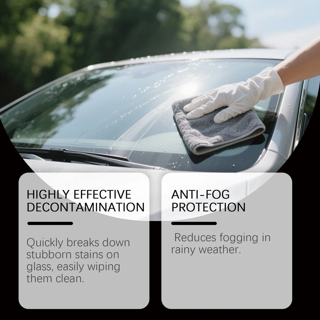 Glass Restore Cleaning Paste 120g pot with sponge and towel for windshield stain removal and anti-fog