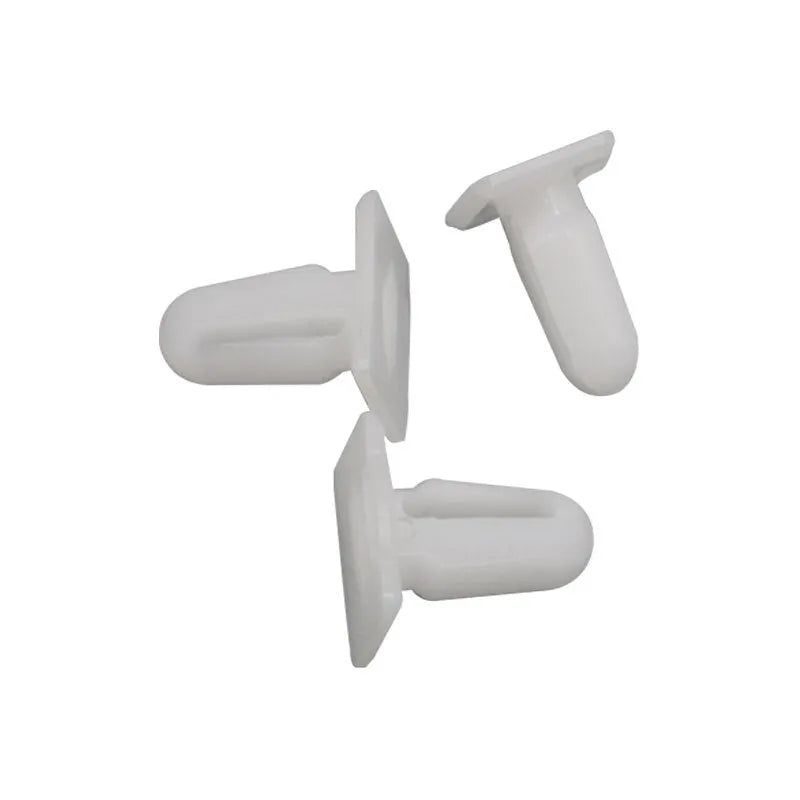 Pack of 60 white PA66 plastic automobile trim clip fasteners, style D318.