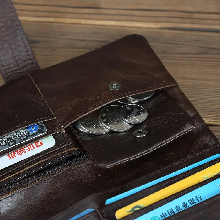 Genuine leather women's wallet with multiple card slots in brown colour option