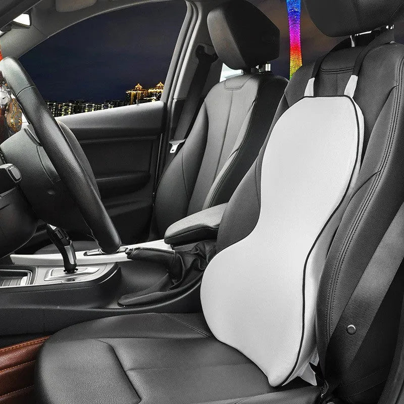 Memory cotton car seat cushion for lumbar support in black, coffee, grey, or off-white