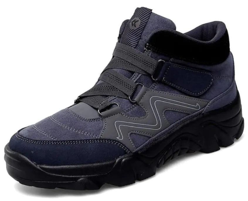 Men's casual shoes in various colours including black, brown, and dark grey on a size run from 39 to 49.