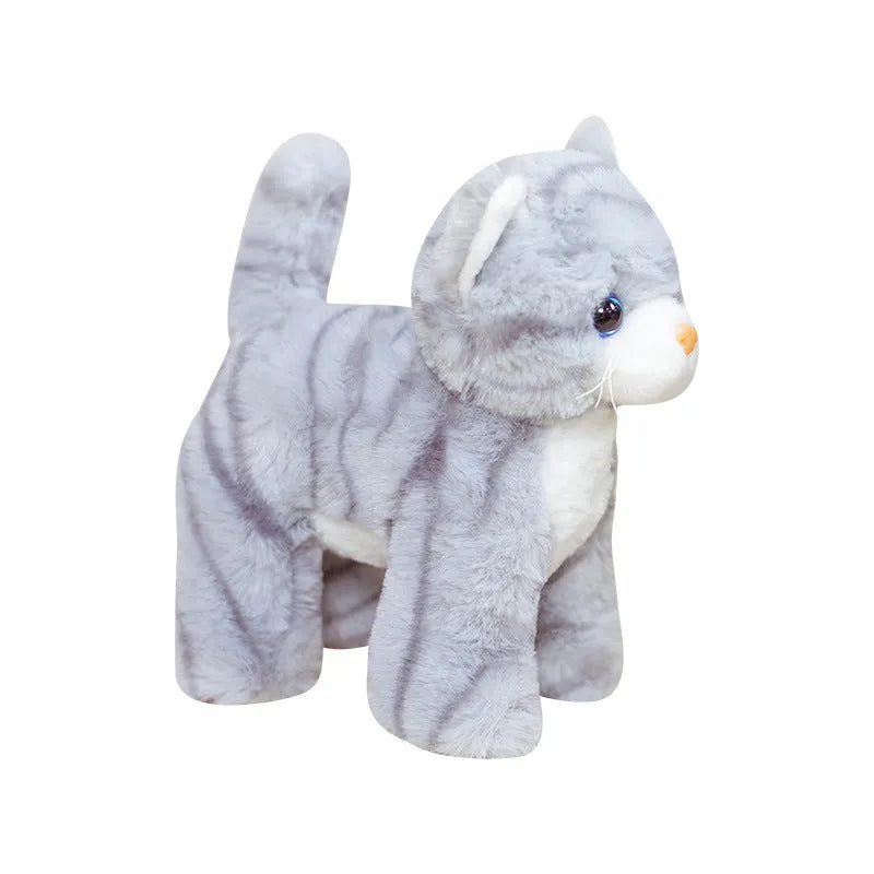 Small plush toy cat 20cm white kitten with PP cotton filling short plush fabric