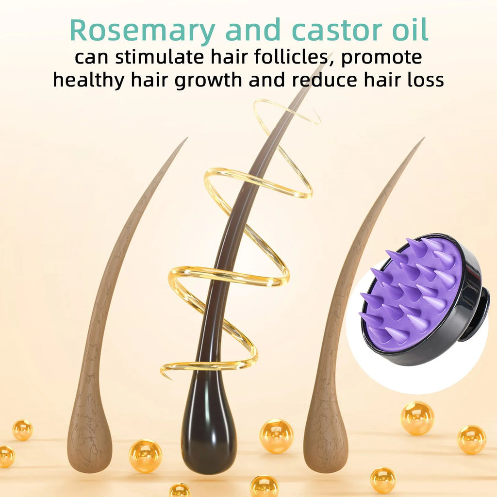 118ml bright yellow hair treatment oil bottle with massage brush for hair strength care