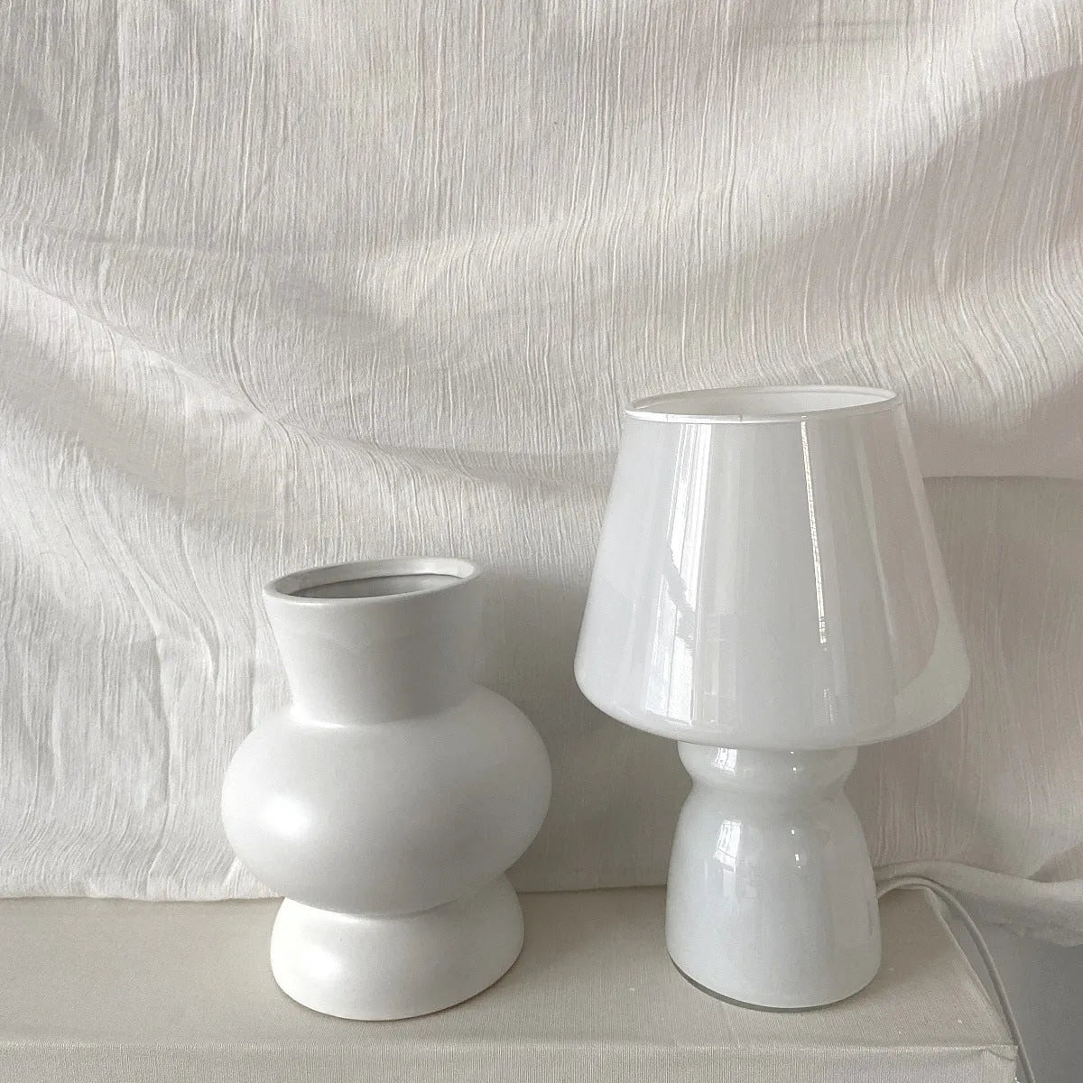 Simple plastic table lamp in soot colour, 16x25cm, for desk or bedside use