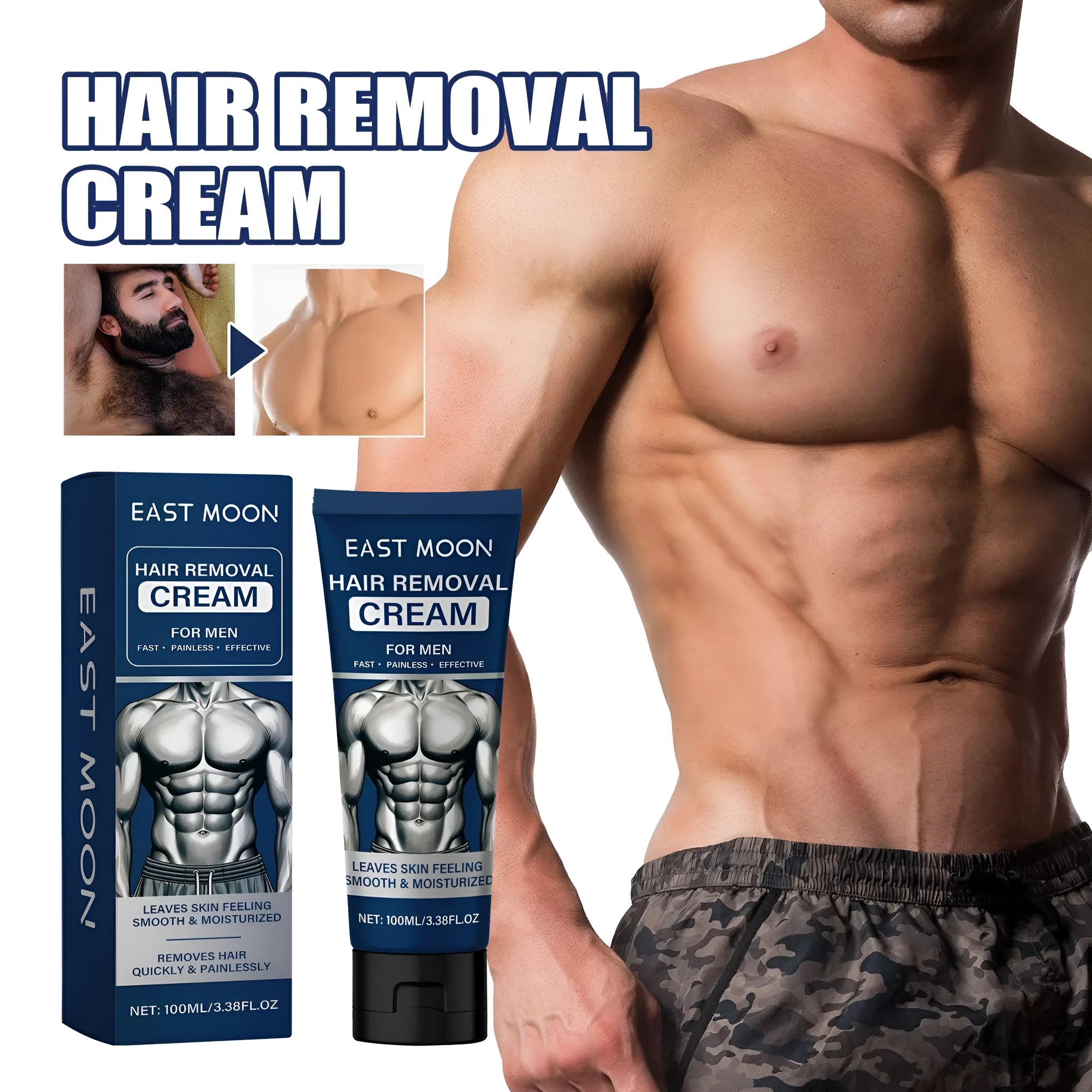 100ml men's hair removal cream for beard, armpit, hand and leg hair removal