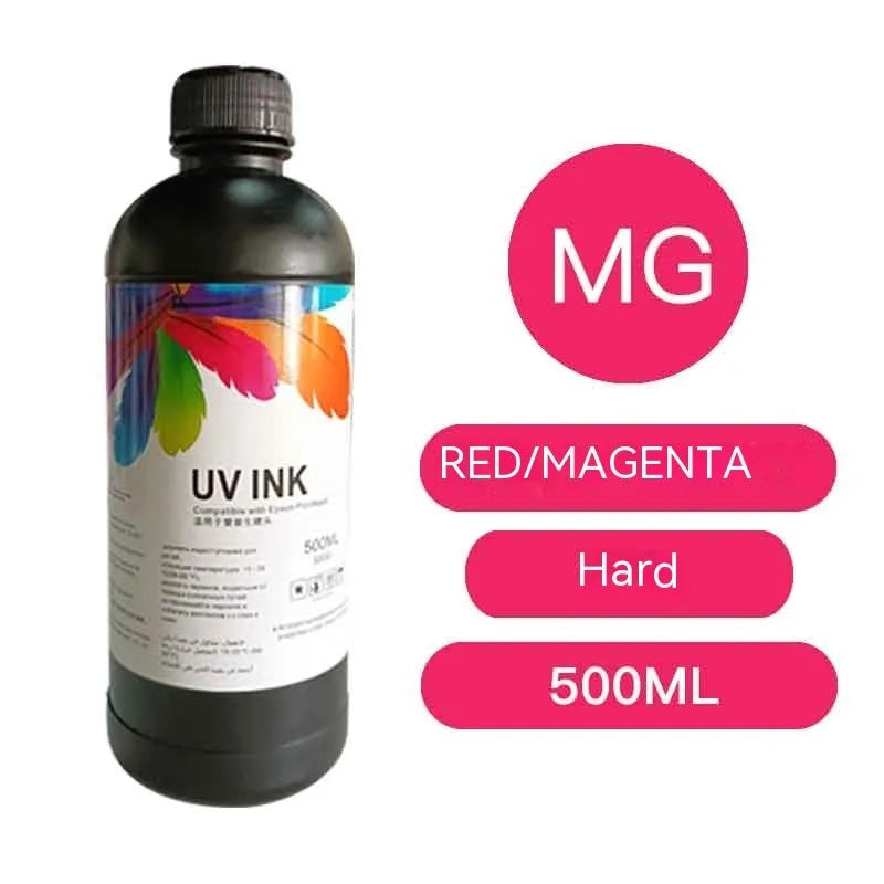 500ml bottle of Epson compatible UV ink for XP600 TX800 printers.