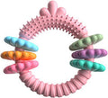 TPR rubber dog chew toy shaped as ring for small dogs, blue green pink colours