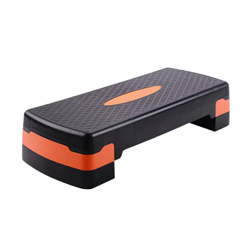 Grey Fit Step aerobic fitness platform on a floor, showing its 68cm length and 15cm height.