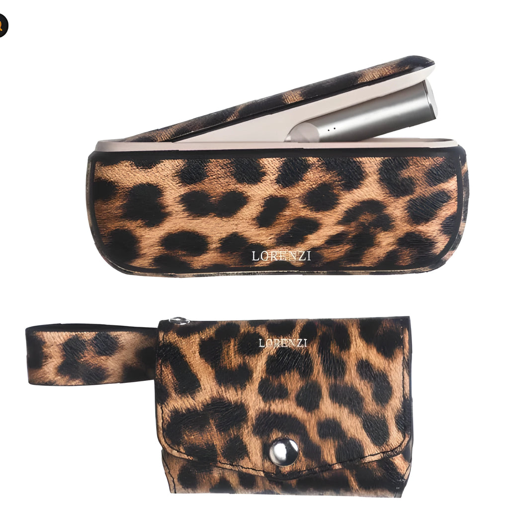 Large light luxury storage protective bag in leopard print and yellow colour options.