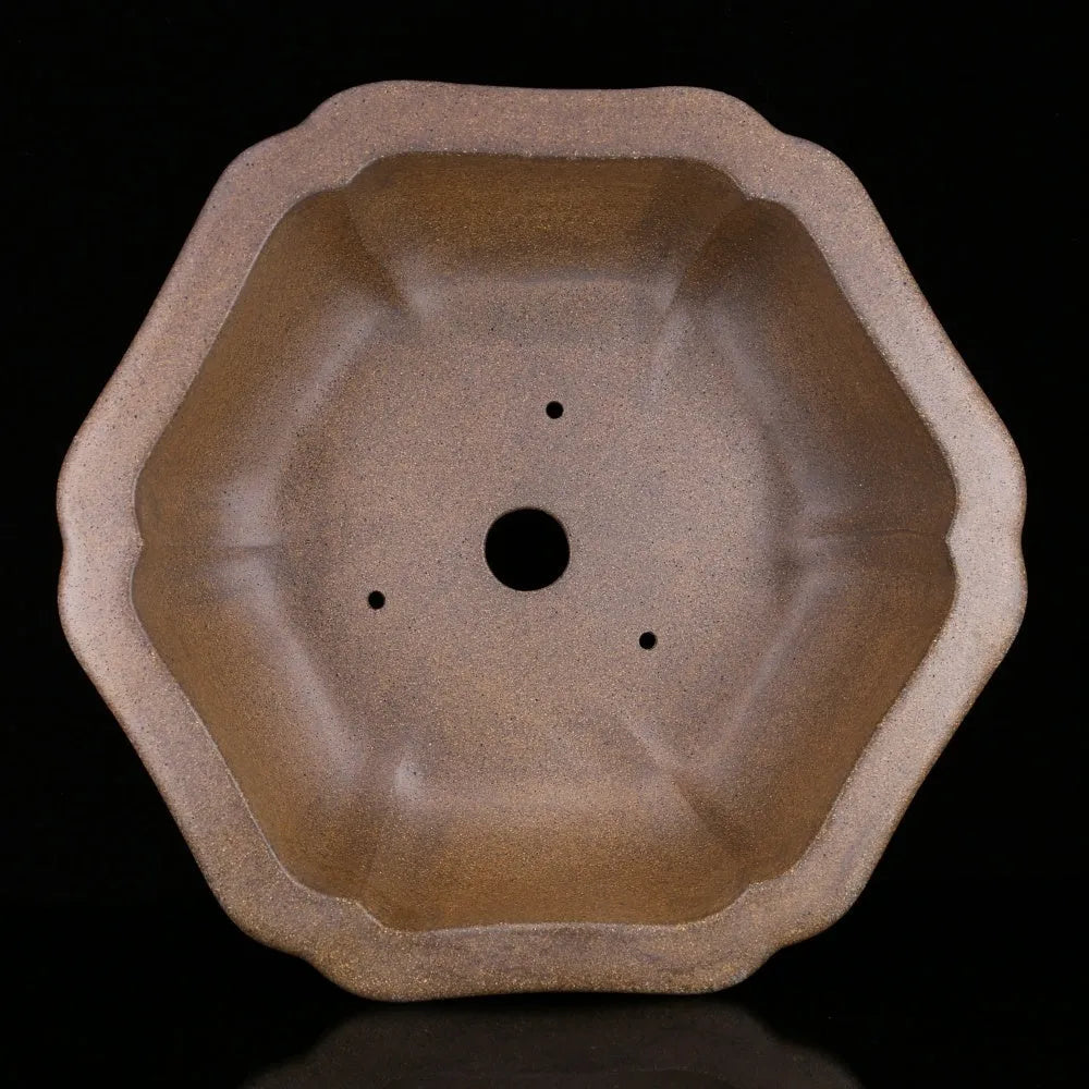 Handmade purple sand plant pot in hexagonal and Begonia basin styles