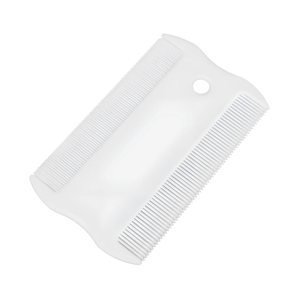 Double-sided plastic flea comb for pets with dense teeth and 0.85 cm width for dog and cat grooming