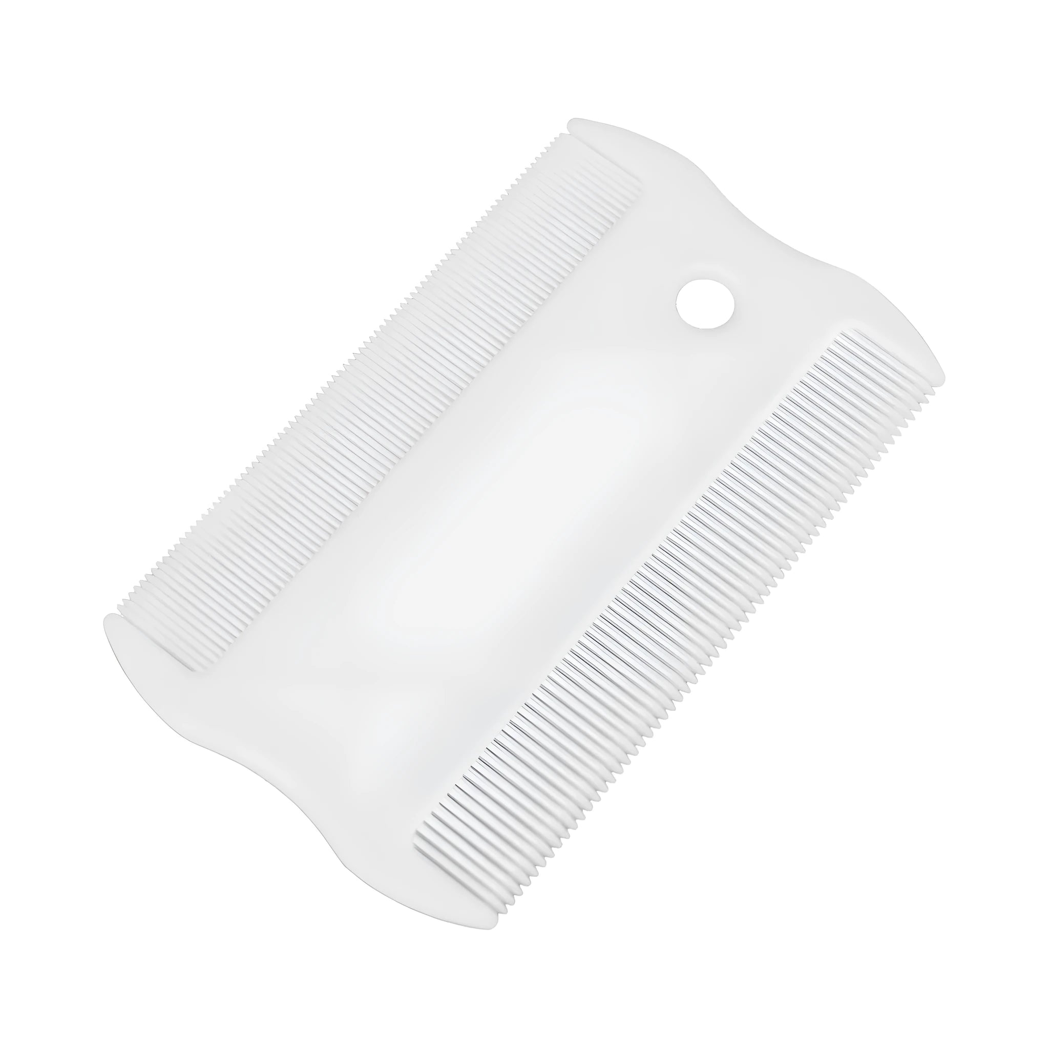 Double-sided plastic flea comb for pets with dense teeth and 0.85 cm width for dog and cat grooming
