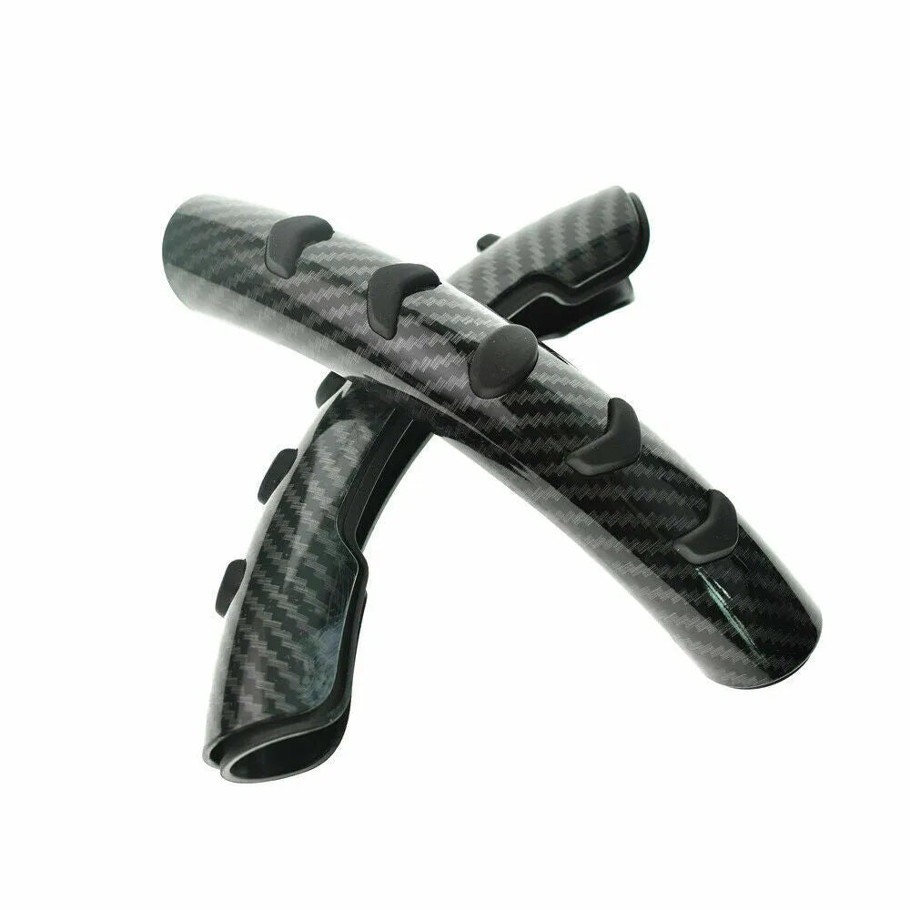 Carbon fibre black anti-skid steering wheel sleeve for cars with a 38cm diameter.