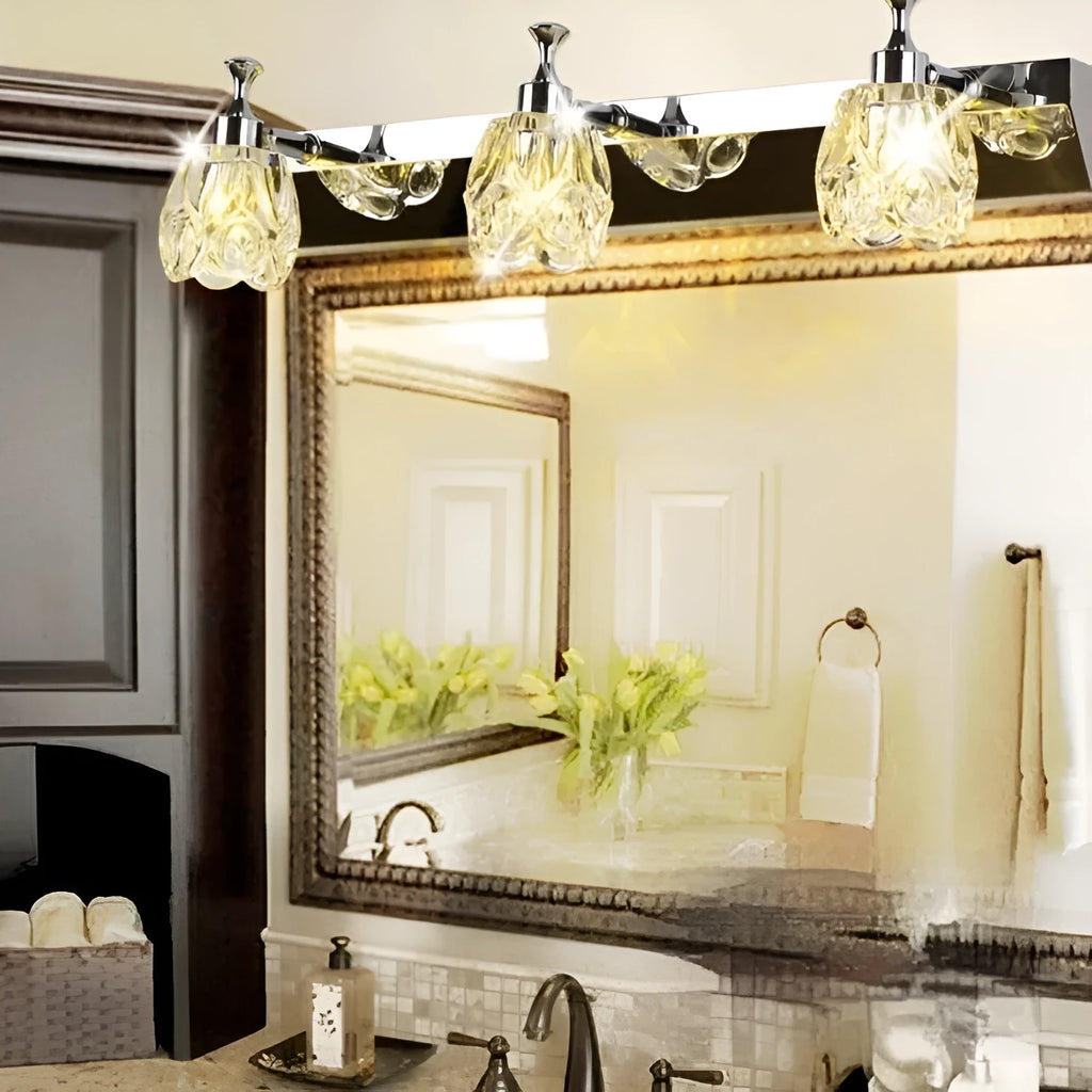 Mirror front bathroom wall lamp with double heads, warm white light option, universal style, 111v-240v