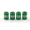 Set of coloured aluminium alloy car tyre valve caps in black, red, blue, gold, silver, green, purple, sky blue, grey, and orange
