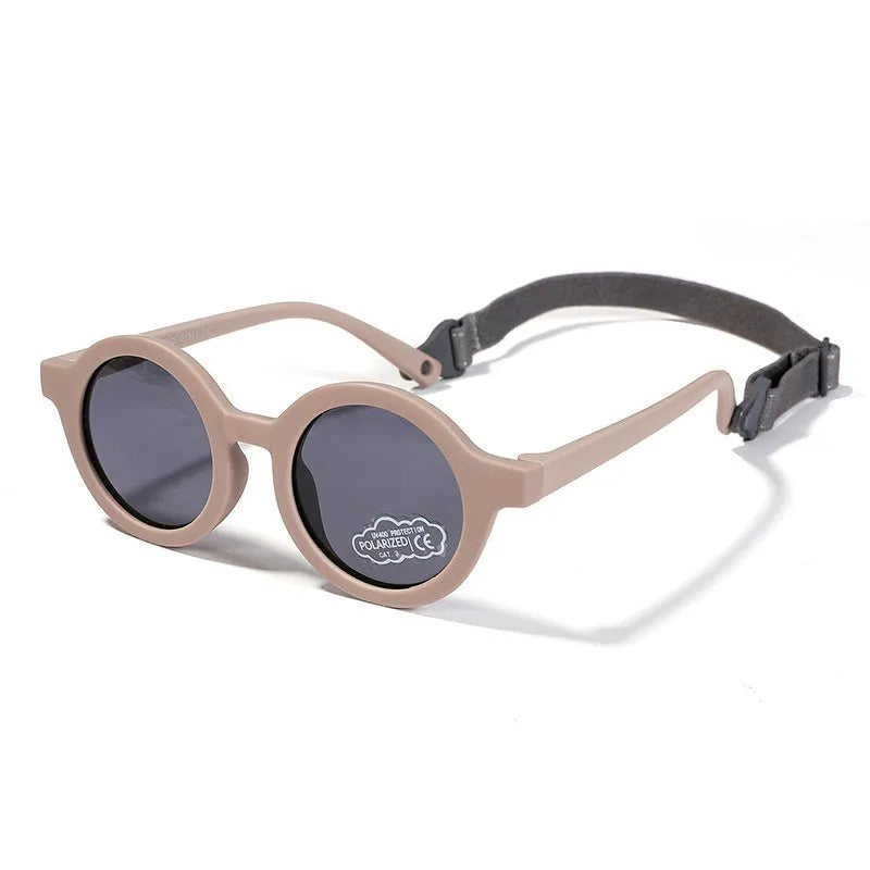 Children's round-frame polarised sunglasses with UV400 protection for 0-3 year olds