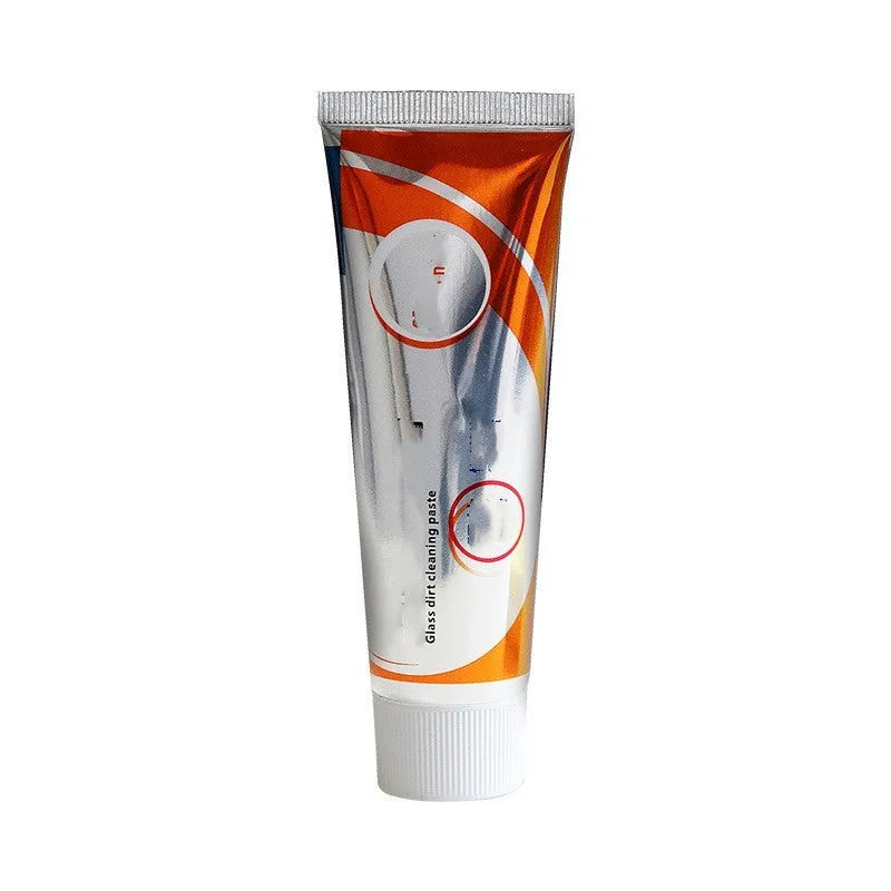 White 65ml bottle of car windshield cleaning agent for removing oil stains from glass.