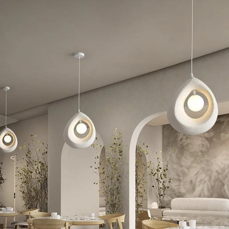 Sili Style retro bar chandelier with milky white lampshade measuring 32cm by 35cm