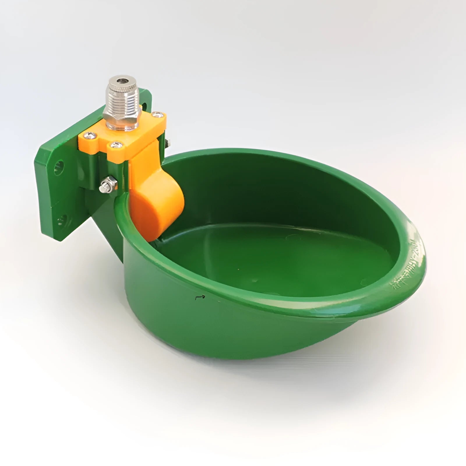 Green plastic automatic drinking water bowl for sheep and pigs with water-saving design