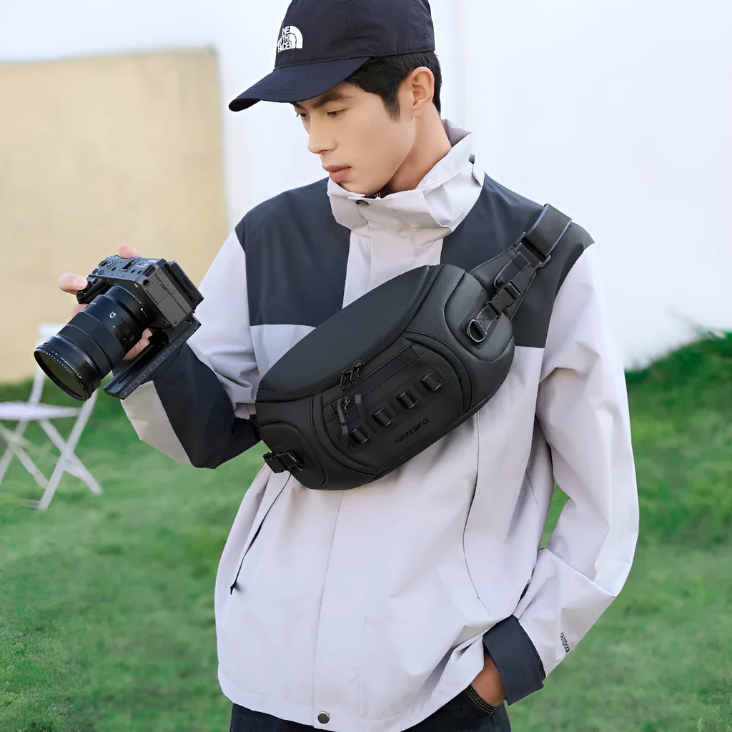 Oxford cloth waterproof shoulder camera bag in black, grey or green for DSLR equipment