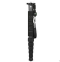 Black carbon fibre telescopic monopod for SLR cameras, shown at full extension.