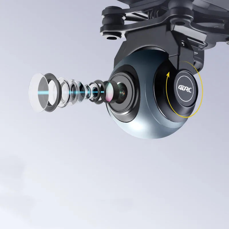 GPS quadrocopter drone with 4K dual cameras, anti-fall blade protection, and remote controller